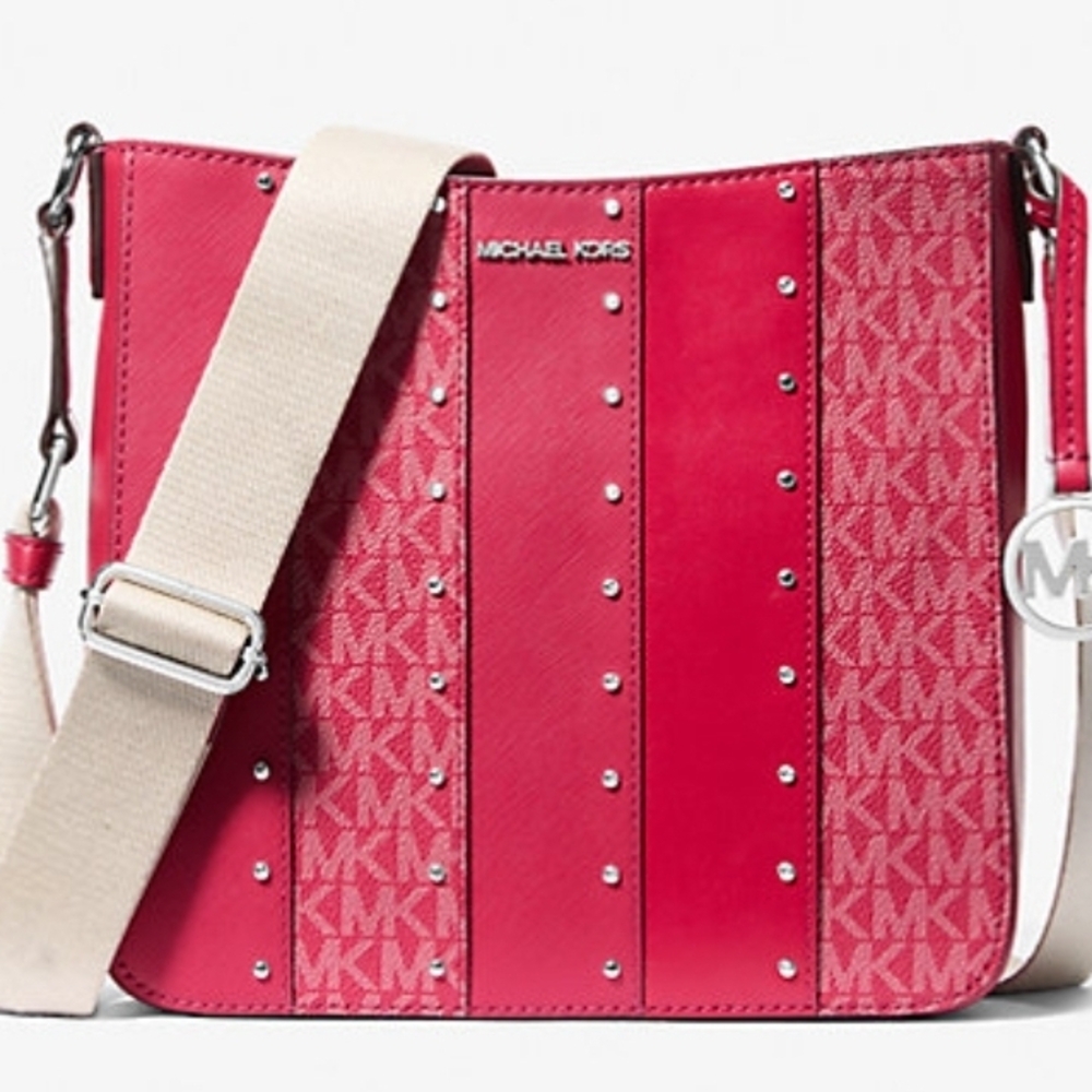 Michael Kors Red Crossbody Bag with Logo Detail
